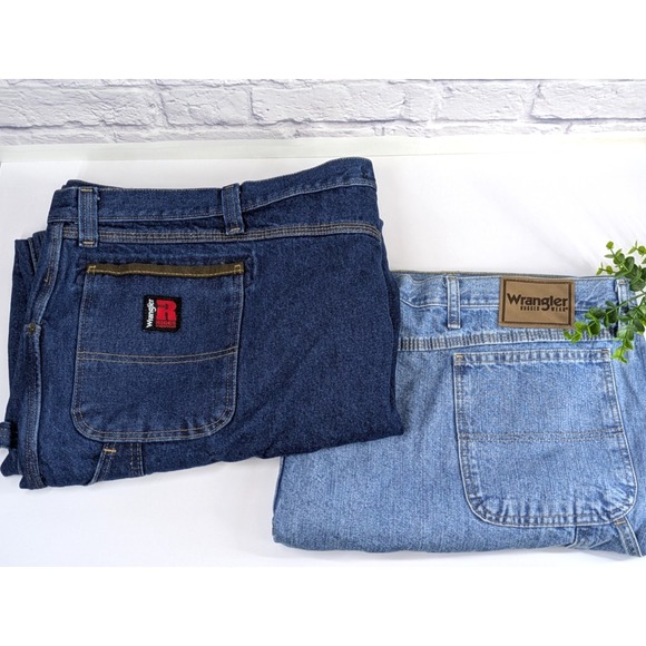 58x30 RUGGED LOT 2!🚨Wrangler Riggs Workwear Pants Jeans Mens Carpenter Big Tall - Picture 1 of 12